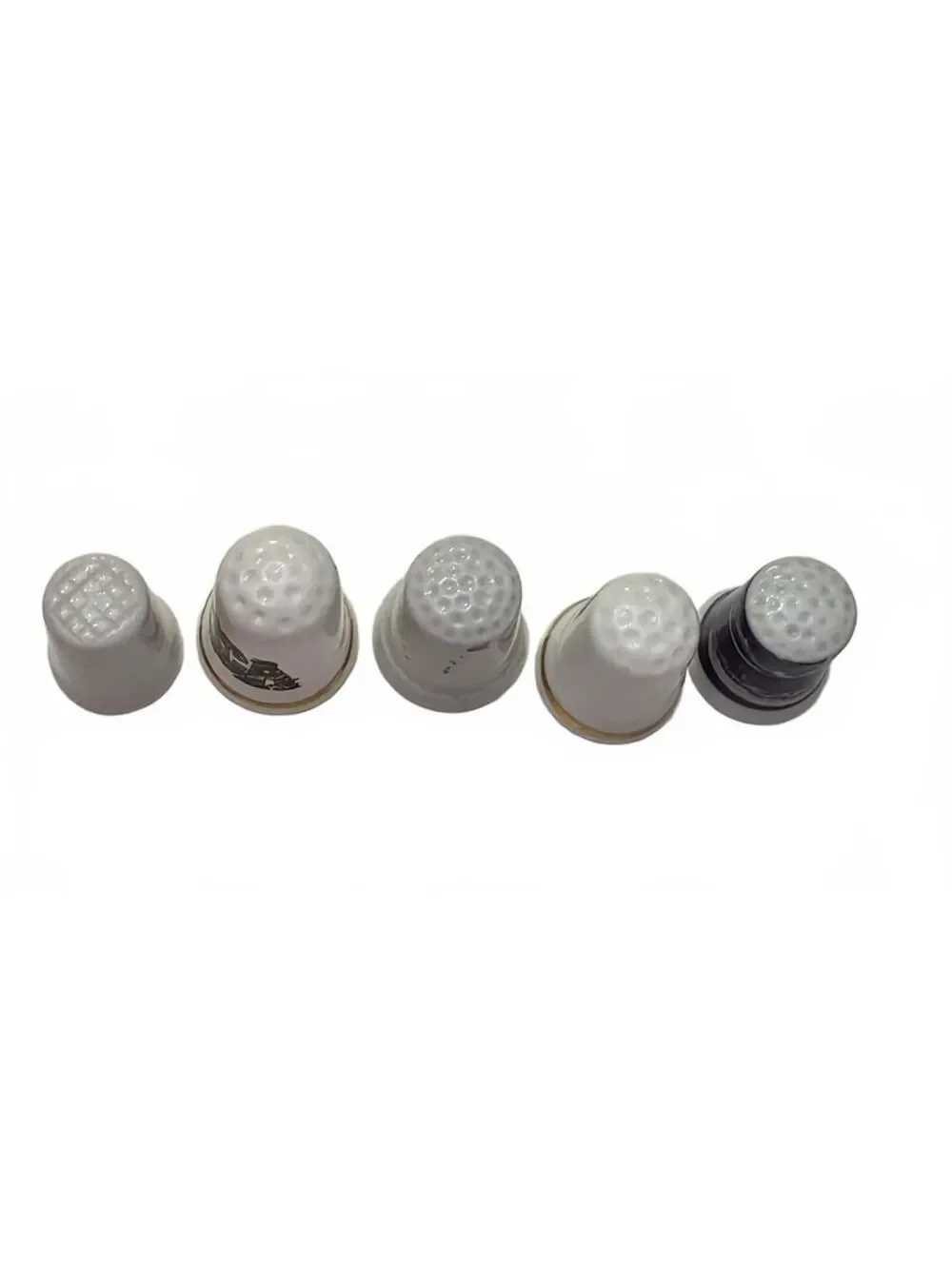 5 Vintage Ceramic Souvenir Thimbles Brazil Jamaica Cozumel
